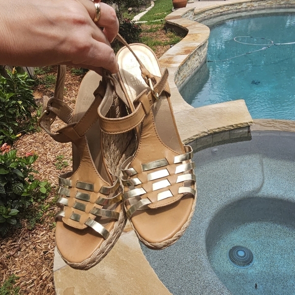 Stuart Weitzman leather platform sandals 10M - Picture 6 of 13